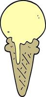 hand drawn doodle style cartoon ice cream cone vector