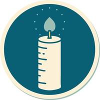 sticker of tattoo in traditional style of a candle vector