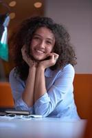 young  business woman at office photo