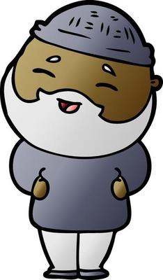 cartoon happy bearded man