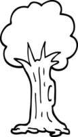 árbol de dibujos animados en blanco y negro vector
