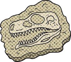 comic book style cartoon ancient fossil vector