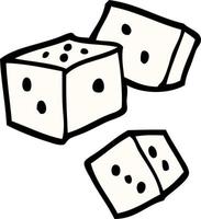 hand drawn doodle style cartoon dice vector