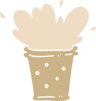 flat color illustration cartoon fizzy drink vector