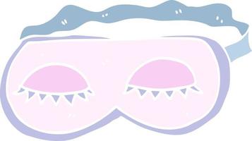 flat color illustration cartoon sleeping mask vector