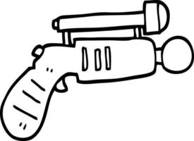 pistola de rayos de dibujos animados en blanco y negro vector