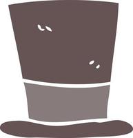 flat color illustration of top hat vector