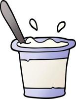 yogurt de dibujos animados de ilustración de gradiente de vector