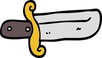 hand drawn doodle style cartoon small dagger vector