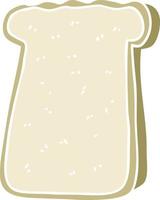 flat color illustration of slice of toast vector