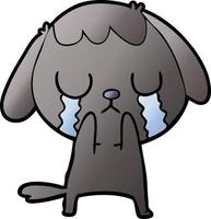 cute cartoon dog crying vector