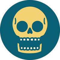 iconic tattoo style image of a skull vector