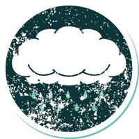 iconic distressed sticker tattoo style image of a cloud raining vector