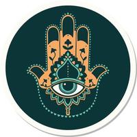 sticker of tattoo in traditional style of a hamza vector