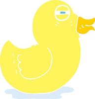 flat color illustration of rubber duck vector