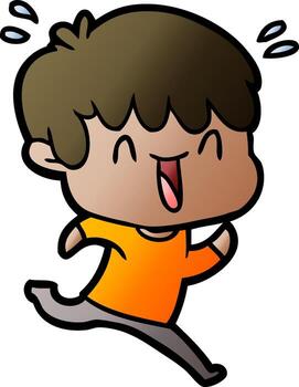 cartoon laughing boy vector