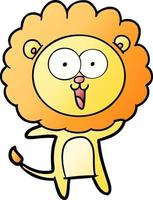 happy cartoon lion vector