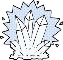 comic book style cartoon natural crystals vector