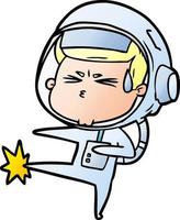 cartoon stressed astronaut vector