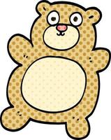 comic book style cartoon teddy bear vector