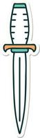 sticker of tattoo in traditional style of a dagger vector