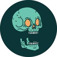 imagen icónica de estilo tatuaje de una calavera vector