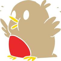 flat color style cartoon excited robin vector