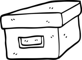 black and white cartoon old filing box vector