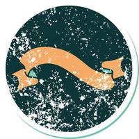 iconic distressed sticker tattoo style image of a banner vector