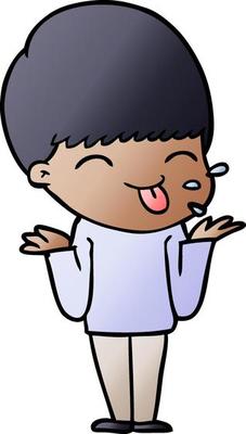 cartoon boy sticking out tongue