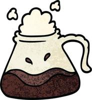 grunge textured illustration cartoon coffee jug vector