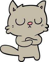 hand drawn doodle style cartoon cat vector