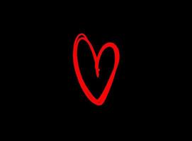 Basic RGB Heart illustration line art for template with black and red color. vector