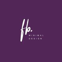 F B FB Initial handwriting or handwritten logo for identity. Logo with signature and hand drawn style. vector