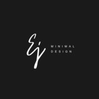 E J EJ Initial handwriting or handwritten logo for identity. Logo with signature and hand drawn style. vector