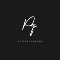 P Q PQ Initial handwriting or handwritten logo for identity. Logo with signature and hand drawn style. vector