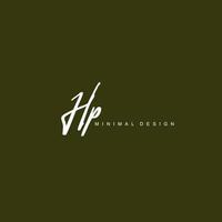 H P HP Initial handwriting or handwritten logo for identity. Logo with signature and hand drawn style. vector