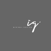 I G IG Initial handwriting or handwritten logo for identity. Logo with signature and hand drawn style. vector