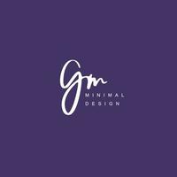 G M GM Initial handwriting or handwritten logo for identity. Logo with signature and hand drawn style. vector