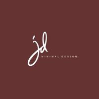 J D JD Initial handwriting or handwritten logo for identity. Logo with signature and hand drawn style. vector