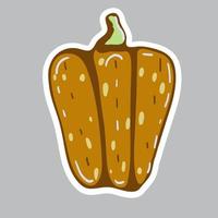 Halloween pumpkin sticker. Autumn vector illustration.