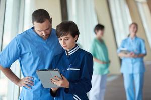 group of medical staff at hospital photo