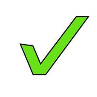 checkmark or confirm icon button. Checkmark icon, vector on white background