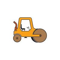 heavy equipment or asphalt road compactor vehicle icon vector