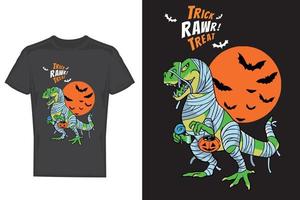 Halloween Trick Rawr Treat Dinosaur Trex vector