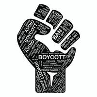 Boycott vector image sign in hand vector design illustration. Protest, conflict.