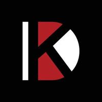 Letter KD Monogram Geometric Logo vector