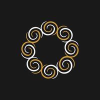 círculo patrón espiral lujo moderno logo vector
