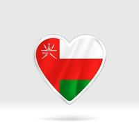 Heart from Oman flag. Silver button heart and flag template. Easy editing and vector in groups. National flag vector illustration on white background.