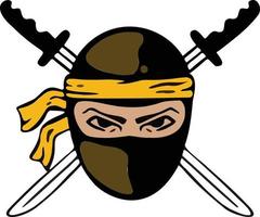 Badge, logo ninja, sword wars, assassin, symbol. Vector